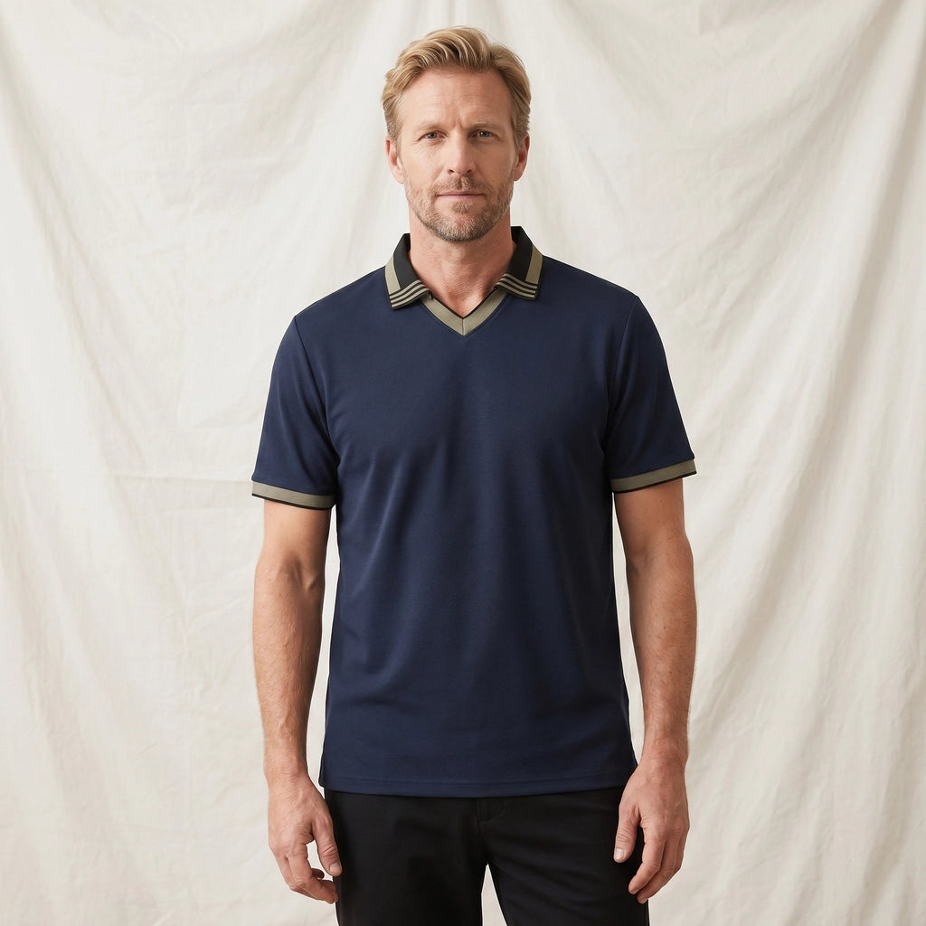 Navy Harrison Cotton Polo Shirt 2
