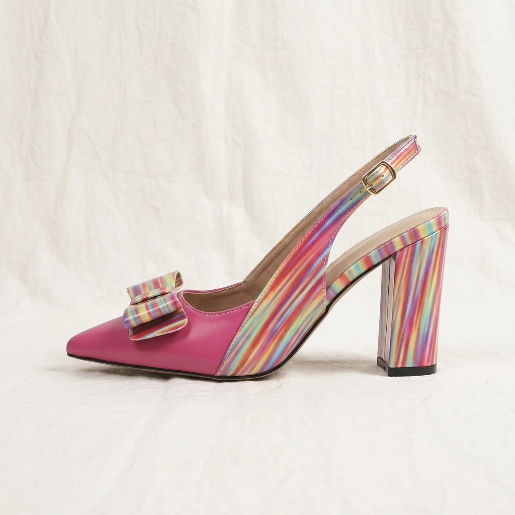 Purple Elara Vance Bow Slingbacks 3