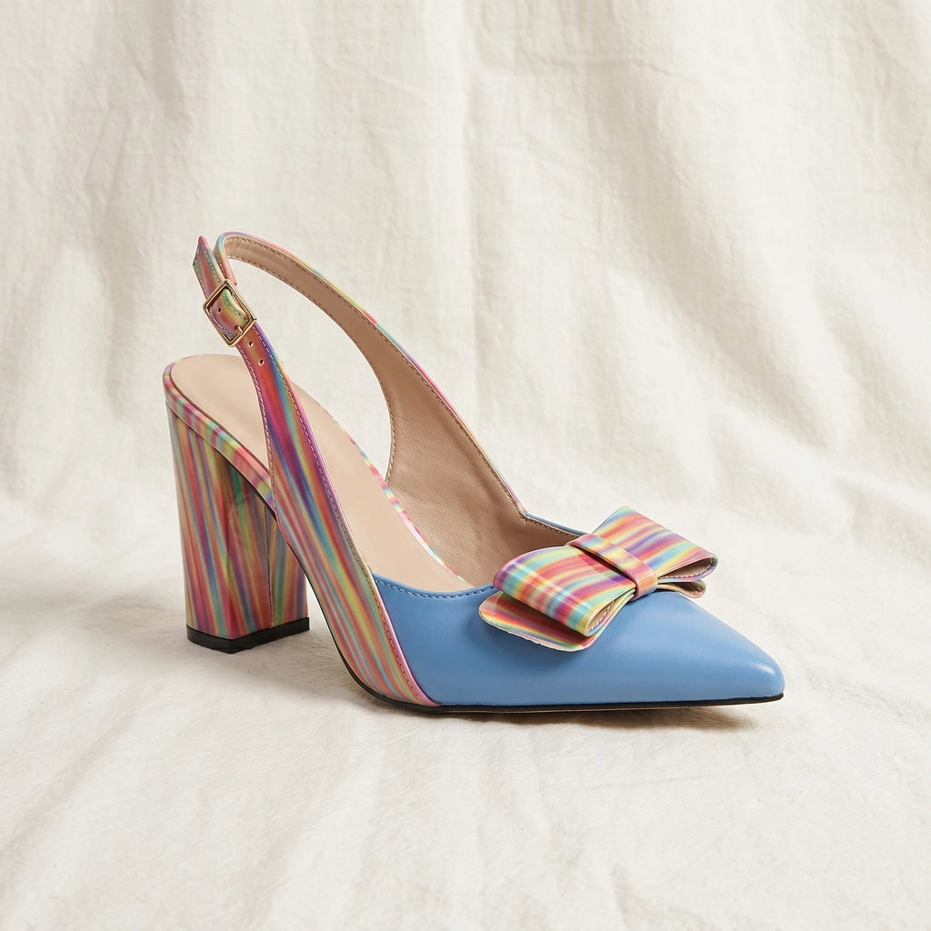 Purple Elara Vance Bow Slingbacks 5