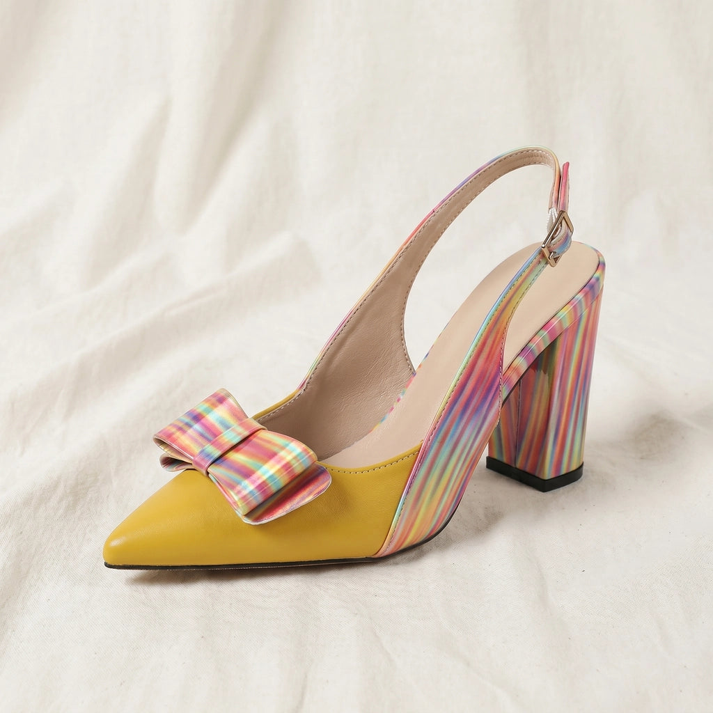 Yellow Elara Vance Bow Slingbacks 6