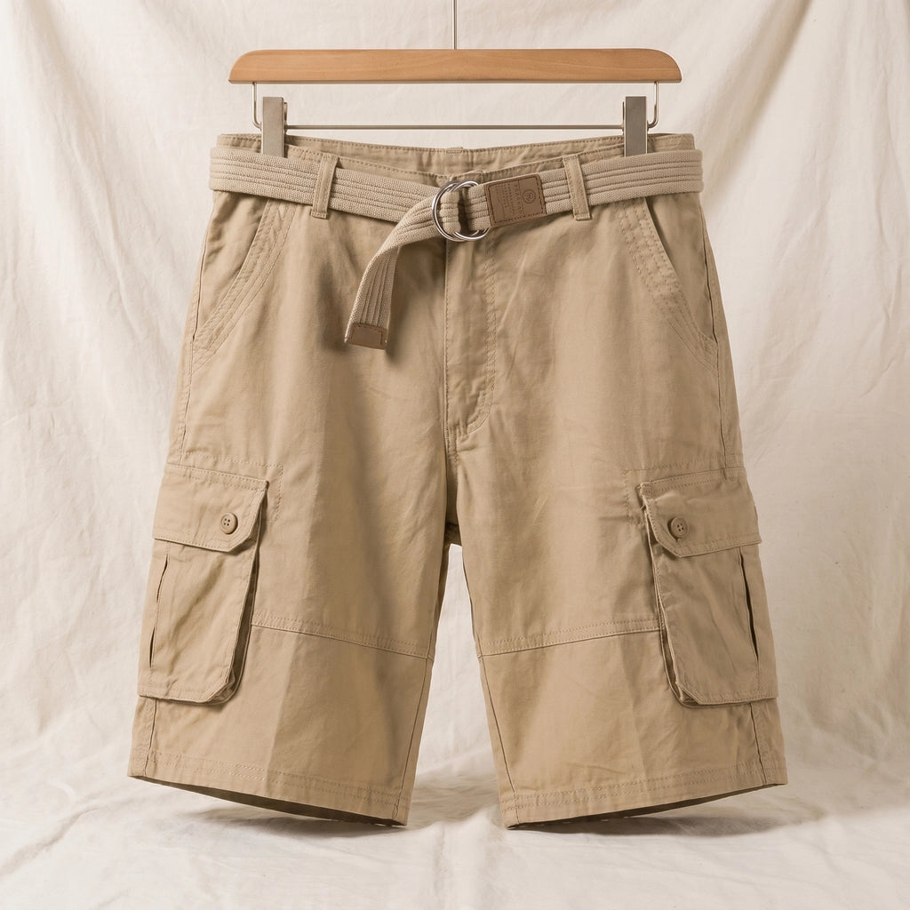 Tan Norwood Cotton Cargo Shorts 1