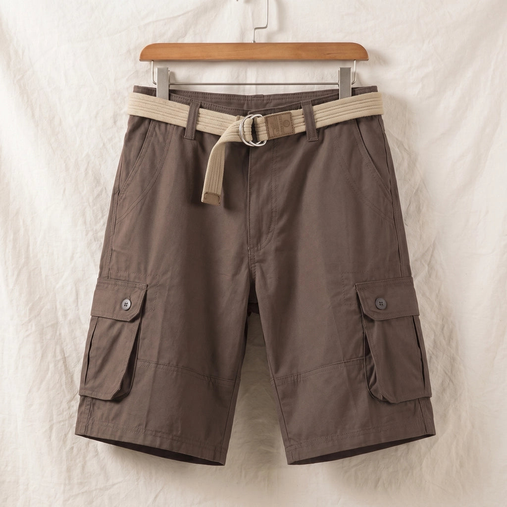 Brown Norwood Cotton Cargo Shorts 2