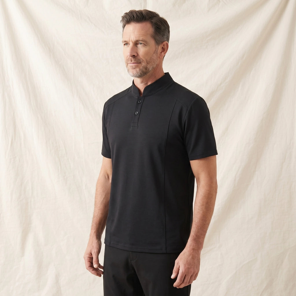 Black Oswald Stand Collar T-Shirt 3