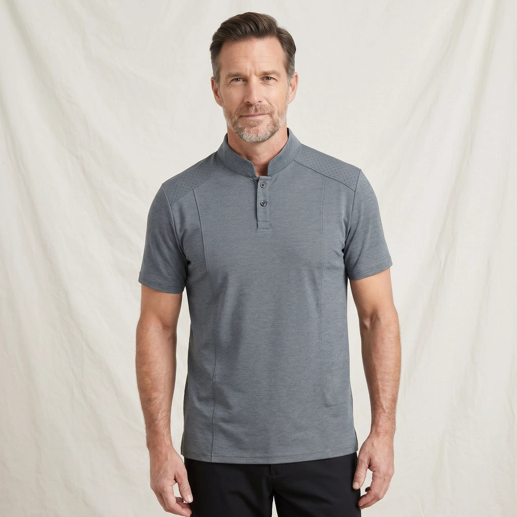 Gray Oswald Stand Collar T-Shirt 2