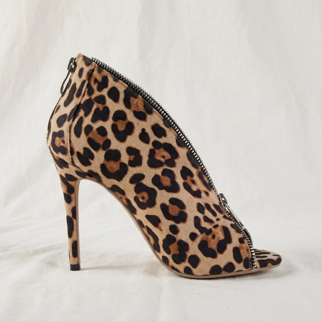 Leopard Alexandra Peep-Toe Stiletto Sandals 1