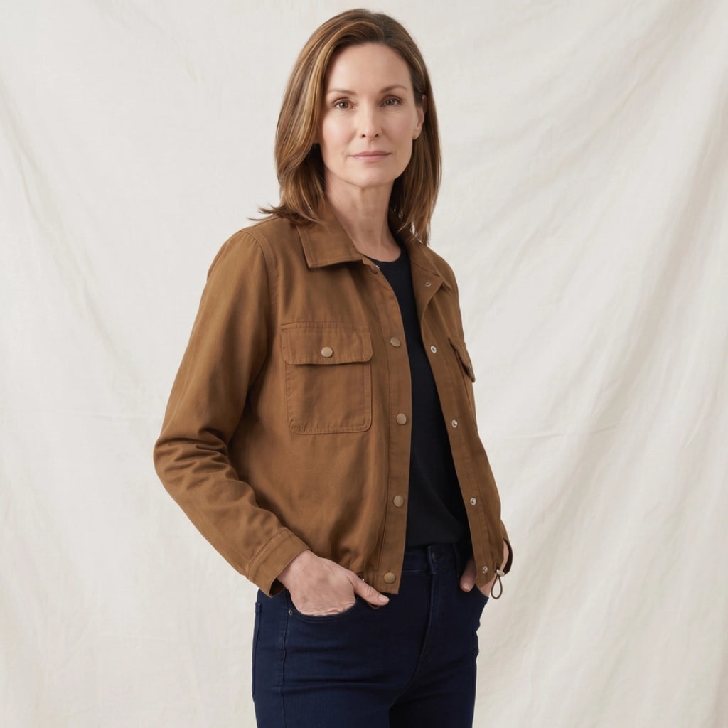 Coffee Langley Cropped Fleece Jacket 3