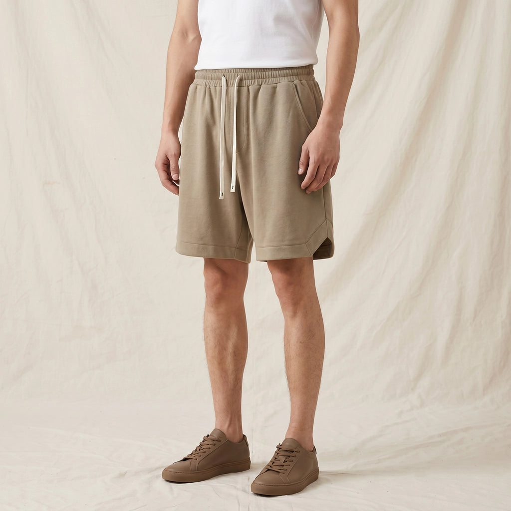 Khaki Rafael Cotton Twill Shorts 2