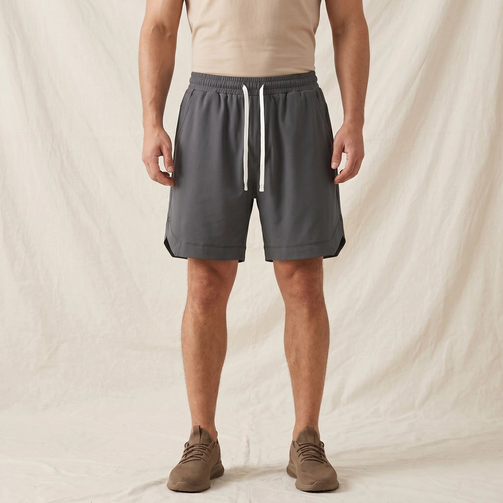 Dark Gray Rafael Cotton Twill Shorts 4