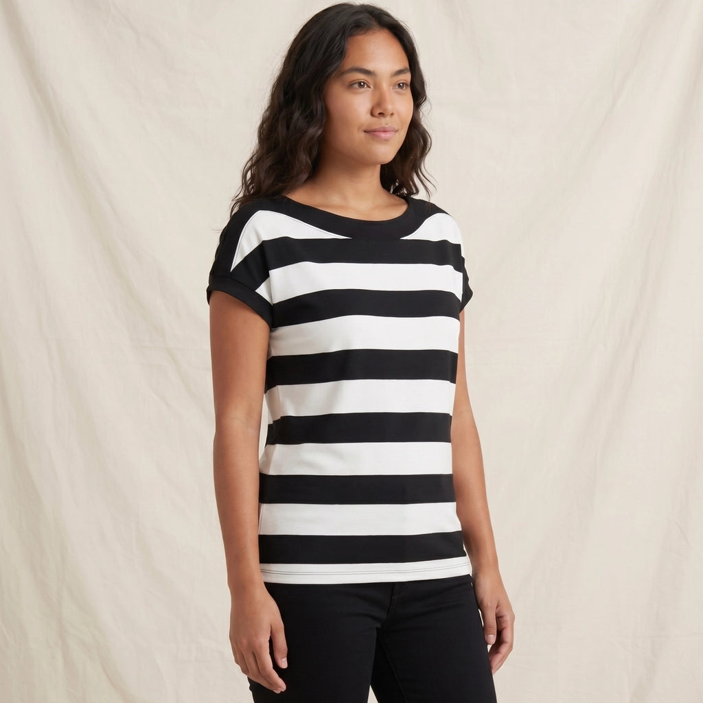 White Shields Striped Batwing T-Shirt 4