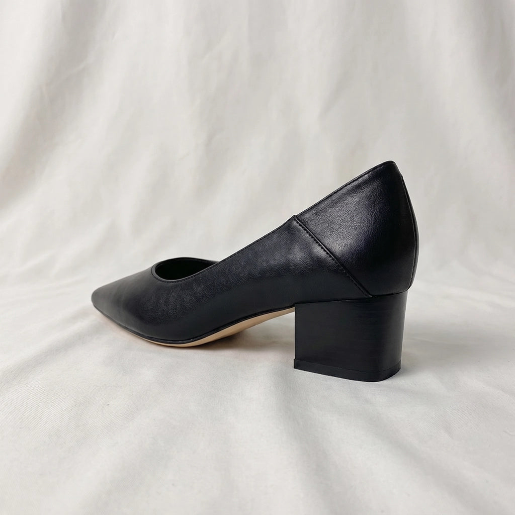 Black Cosima Pointed Block Heels 1