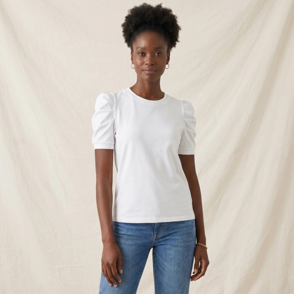 Honor Cotton Puff-Sleeve T-Shirt