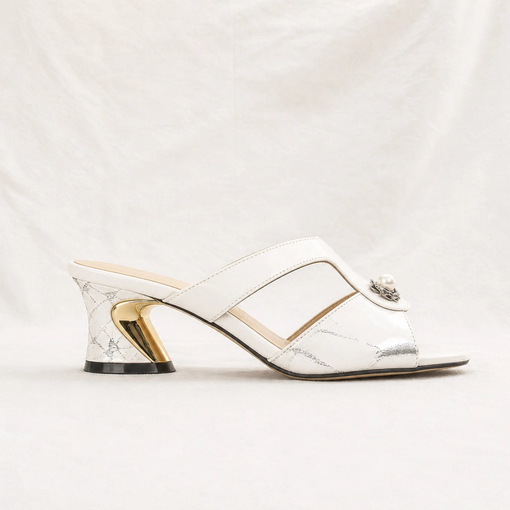 Bronson Rhinestone Block-Heel Mules