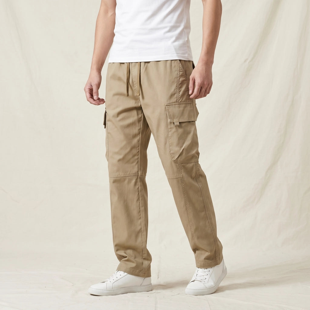 Khaki Nathaniel Straight Cargo Trousers 4