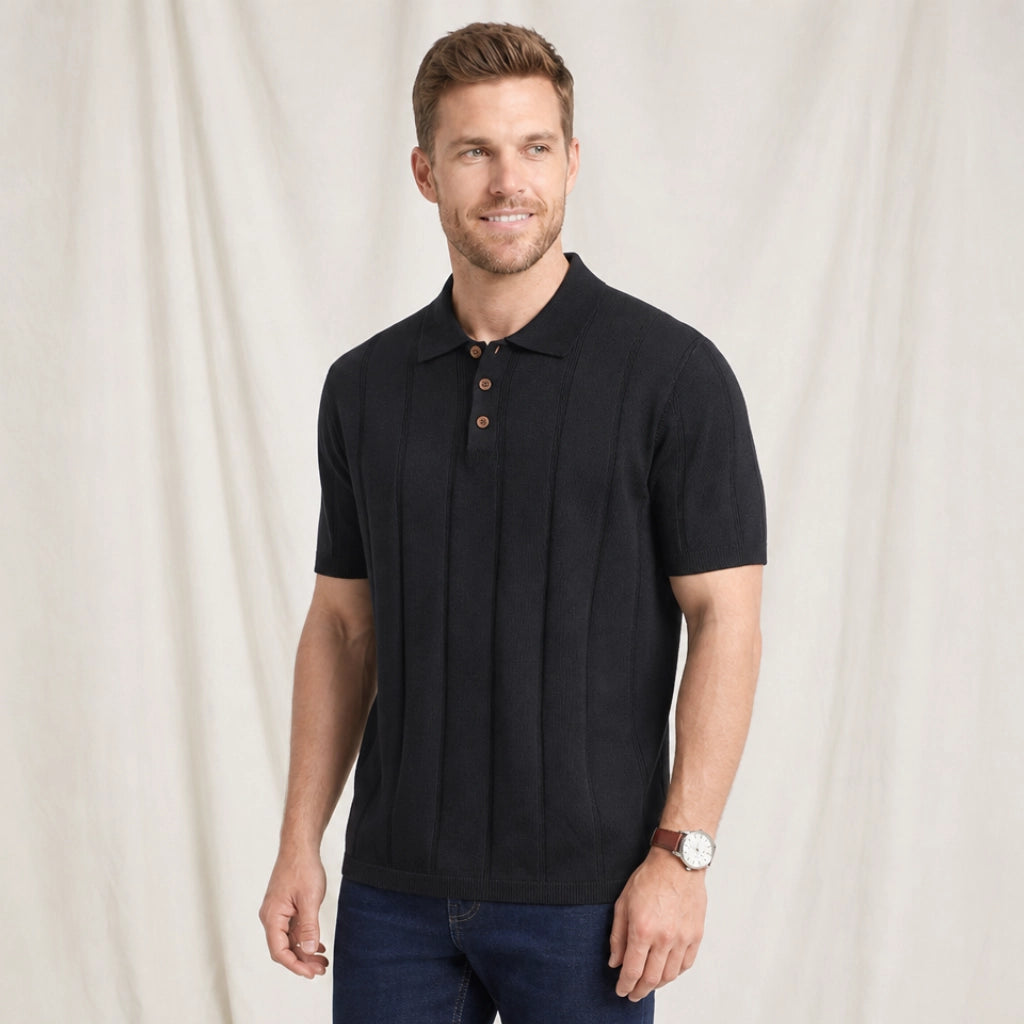 Carlisle Ribbed Knit Polo Shirt