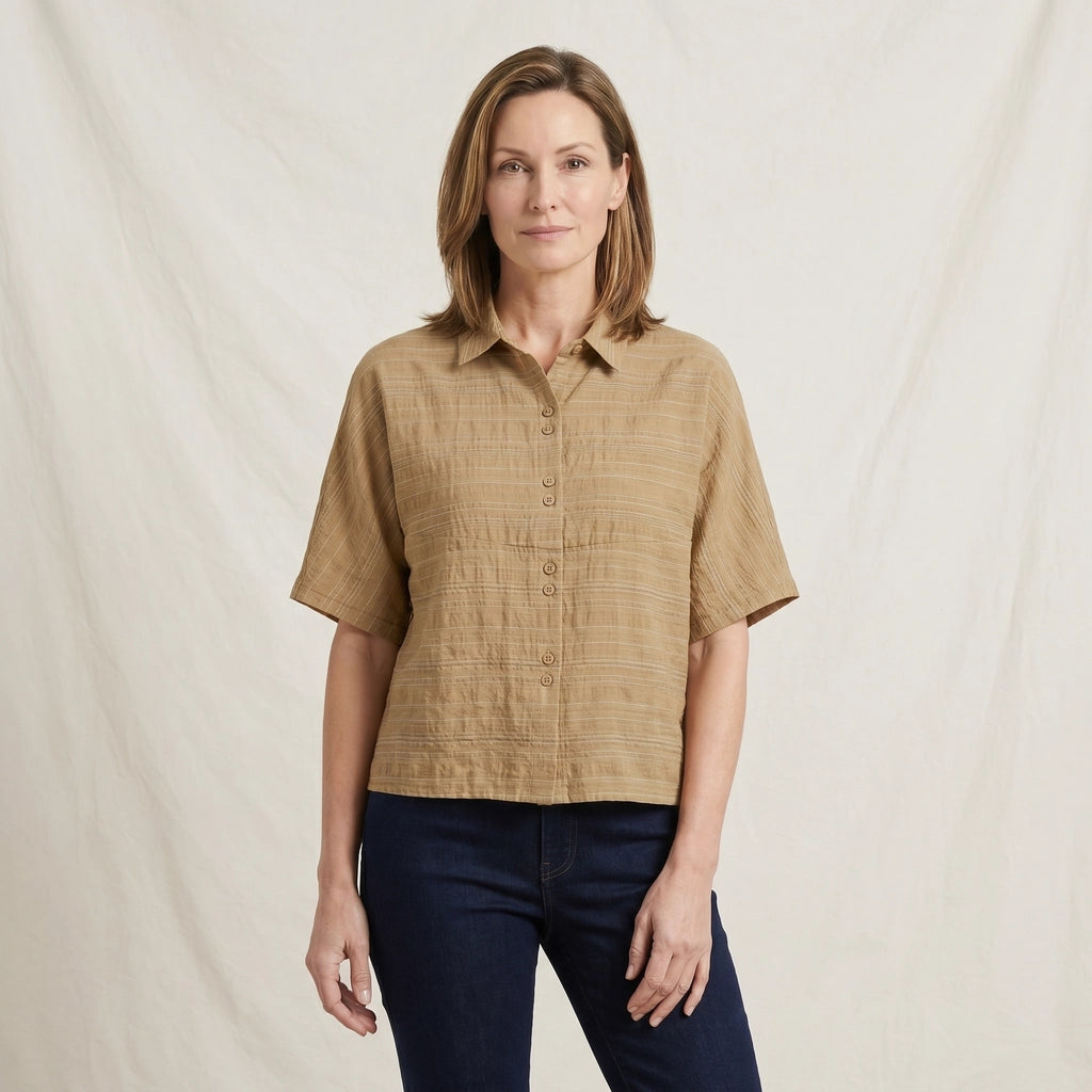 Khaki Renee Batwing Sleeve Shirt 1