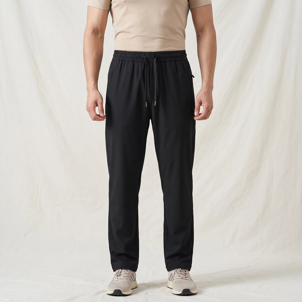 Black Overton Straight-Leg Quick-Dry Trousers 4