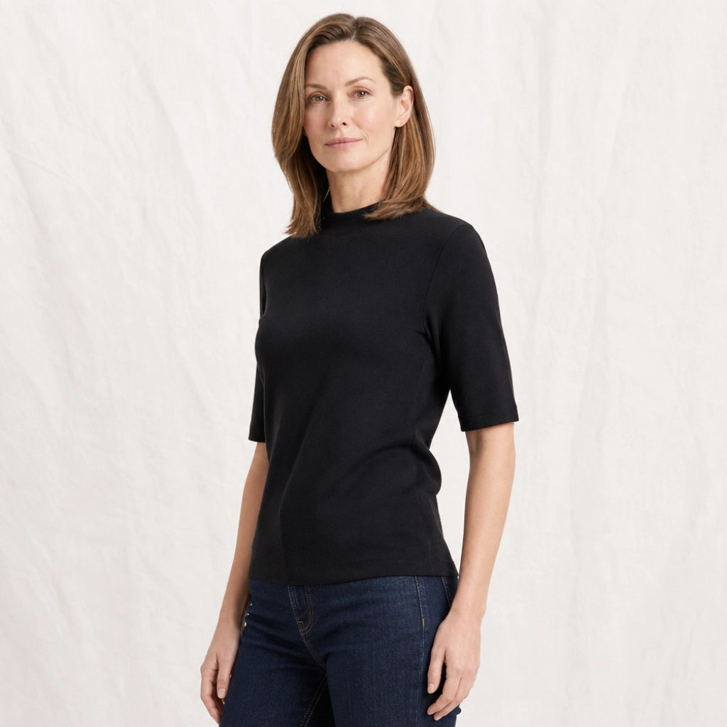 Lydia Mock-Neck Knit Top