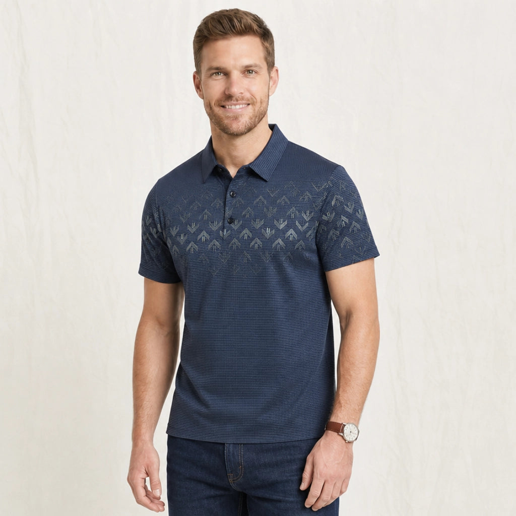 Westbrook Striped Knit Polo Shirt