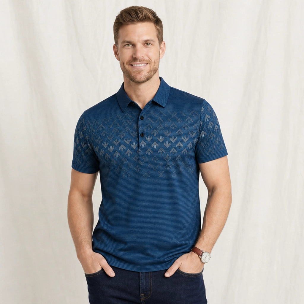 Westbrook Striped Knit Polo Shirt