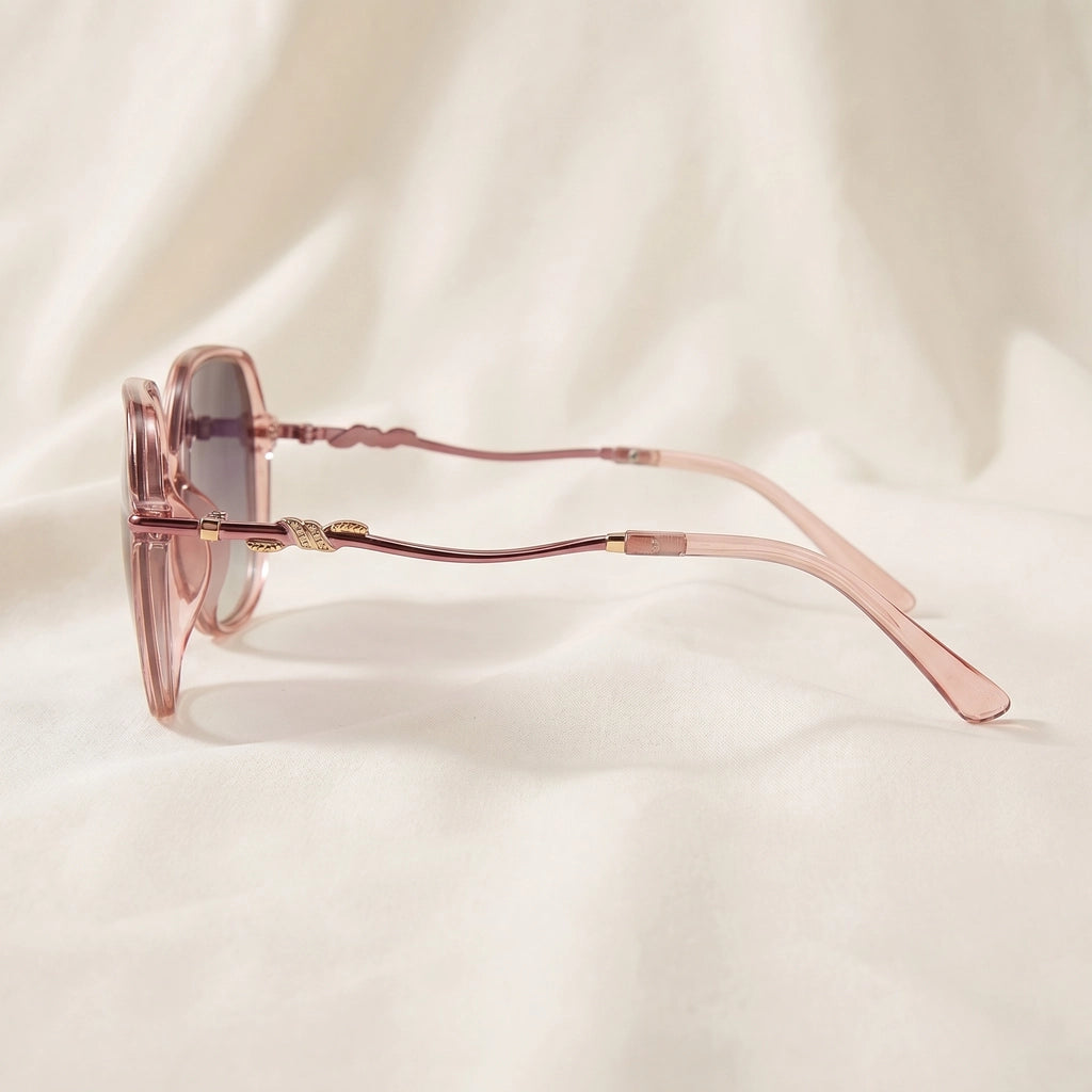 Transparent Pink Frame Gradient Grey C2 Dominic Square Polarized Shades 3