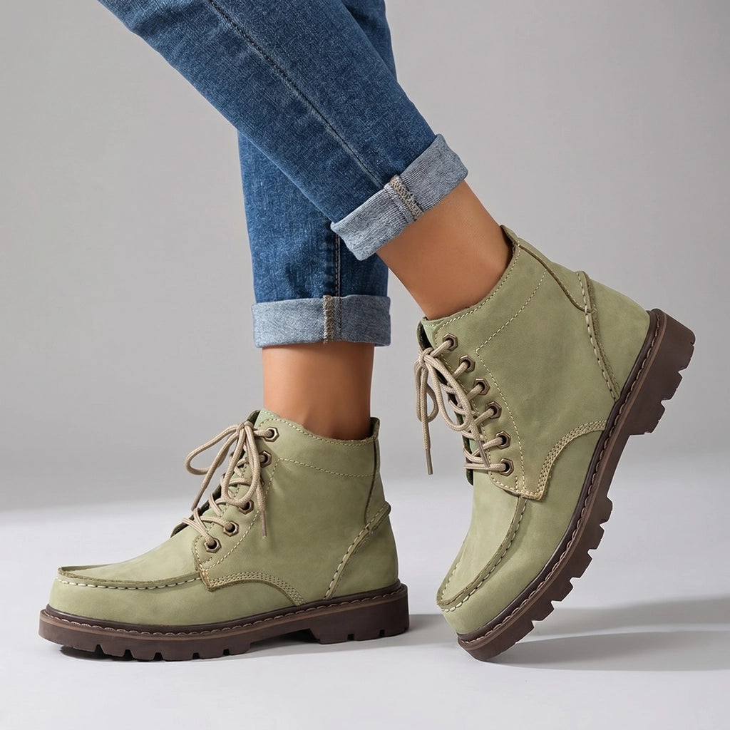 Fruit Green Wolcott Leather Lace-Up Boots 3