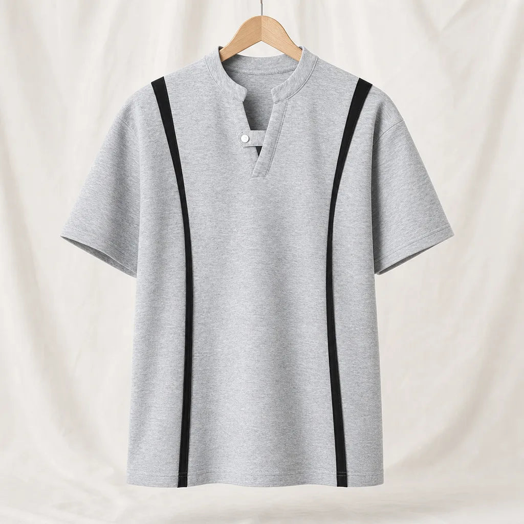 Men's Heather Gray Bridget Colorblock V-Neck T-Shirt