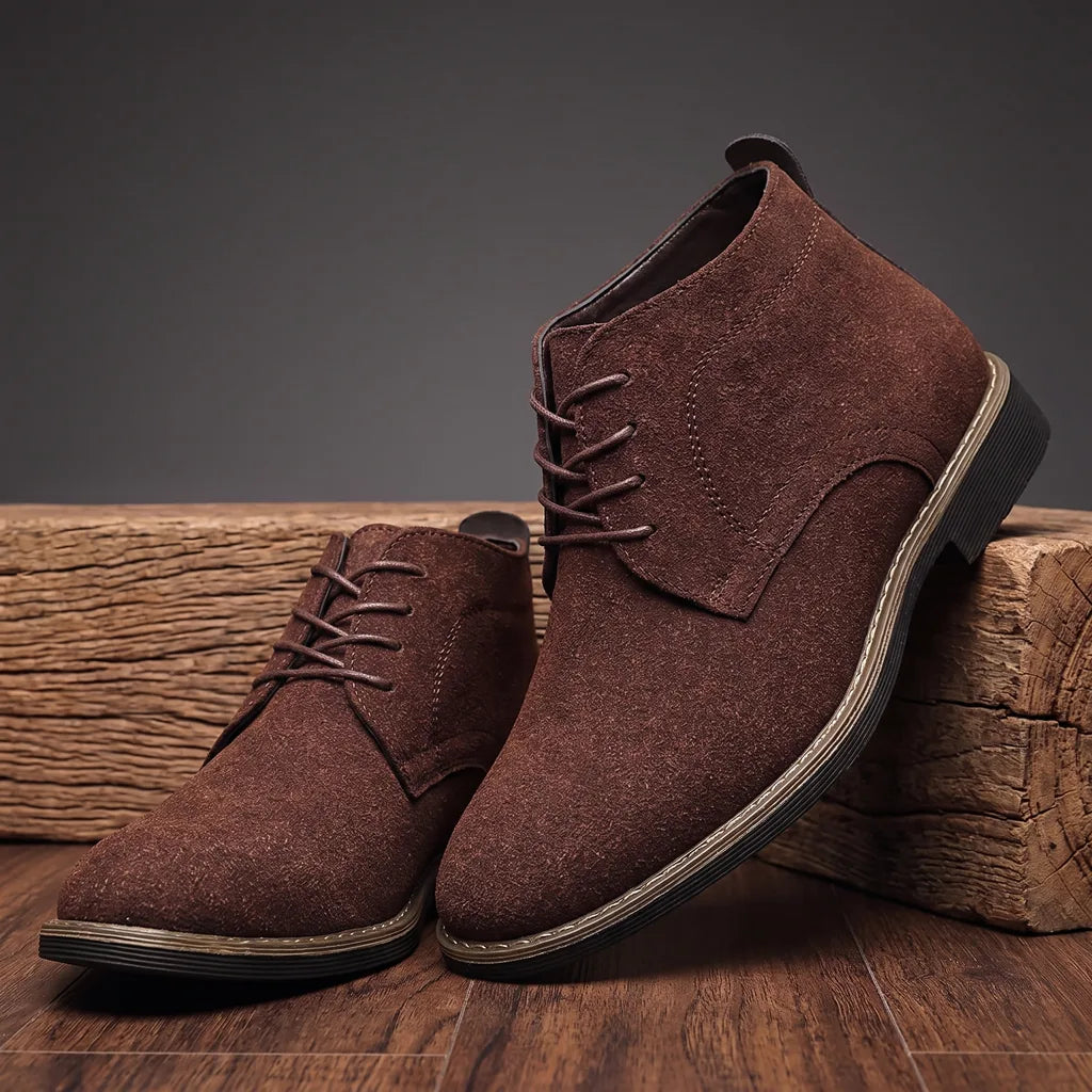 Alfie | Men's Vintage Lace-Up Chelsea Boots - Color:Brown;Size:39