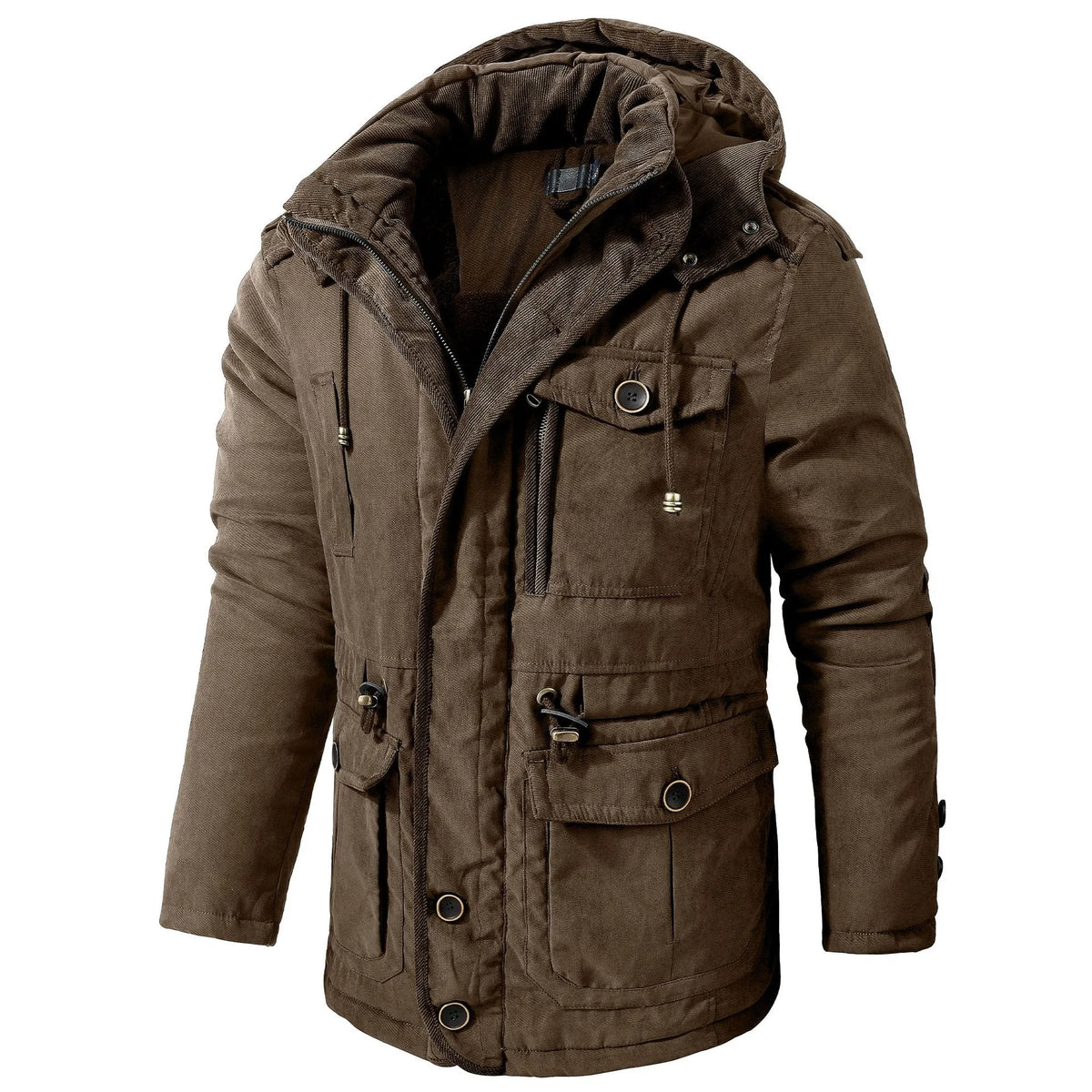 Altitude | Men's Insulated Hooded Multi-Pocket Utility Jacket Regular price - Brown
