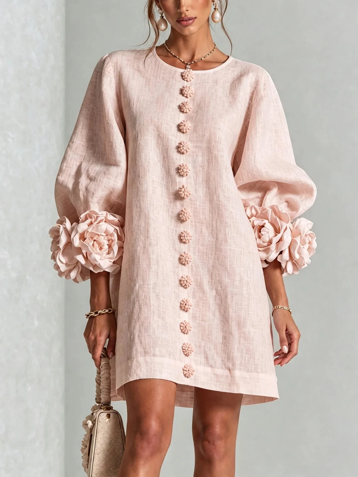 Amirah | Women's Sculptural Mini Dress - Size:XS;Color:Pink