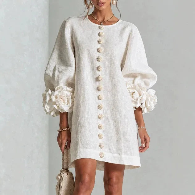 Amirah | Women's Sculptural Mini Dress - Size:XS;Color:White