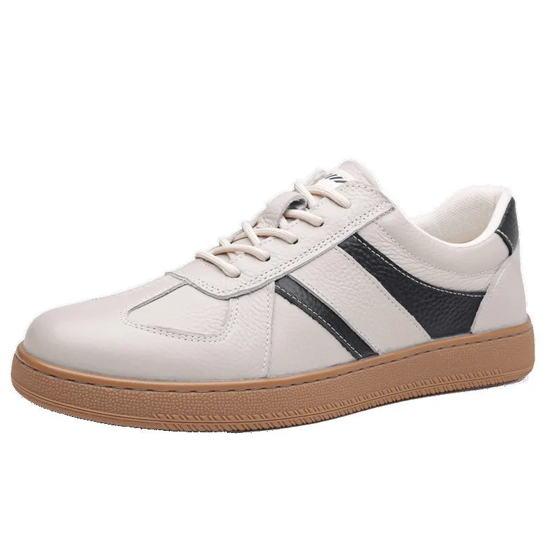 Arden | Men's Orthopaedic Leather Trainers - Color:White;Size:38