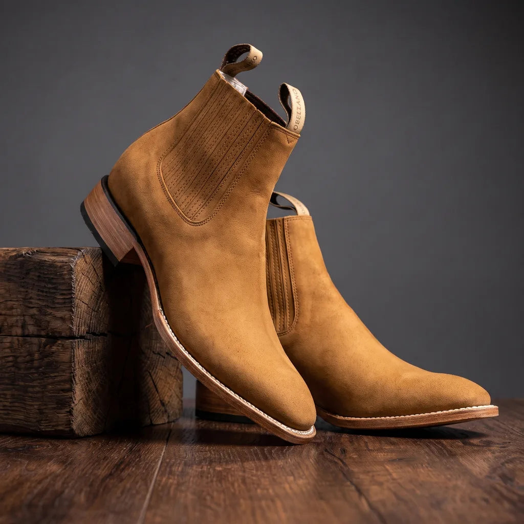 Men's Brown Arman | Men's Western Chelsea Boots dubbel check gewicht