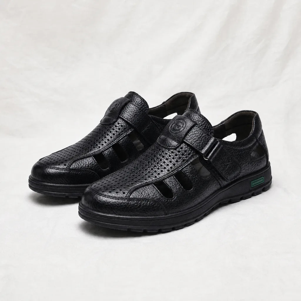Arthur Cut-Out Sandals - Color:Black;Size:38