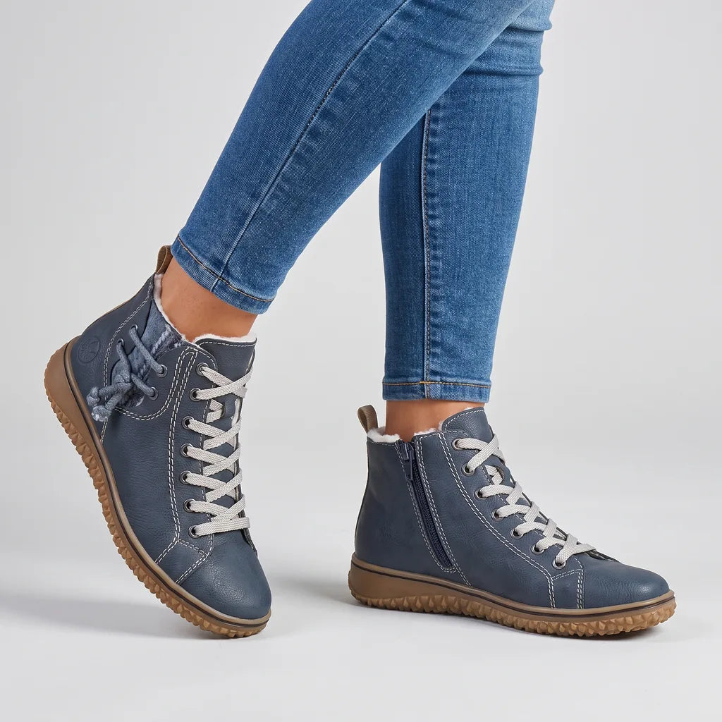 Ashleigh | Women's Orthopaedic Lace-Up Ankle Boots - Color:Blue;Size:35