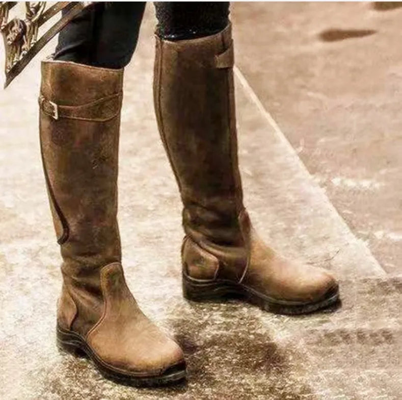 Audrey | Women's Waterproof Knee High Boots - Color:Brown;Size:35