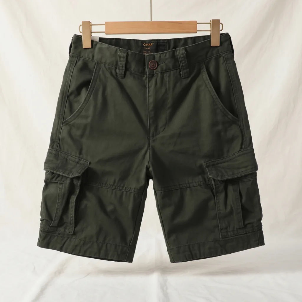 Axel Cotton Cargo Shorts - Color:Army Green;Size:28