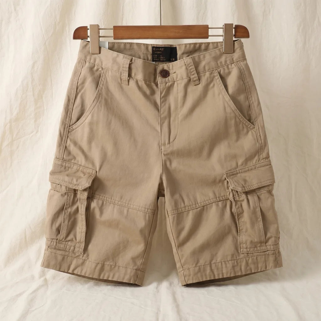 Axel Cotton Cargo Shorts - Color:Khaki;Size:28