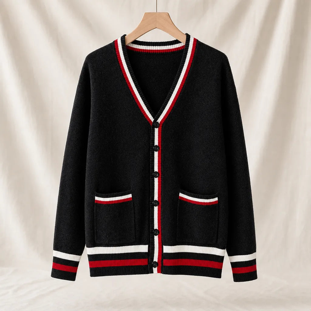 Women's Black Barrett Cotton Knit Cardigan