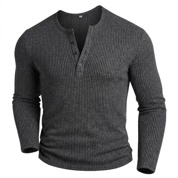 TEXTURED KNIT HENLEY SHIRT FOR MEN.webp