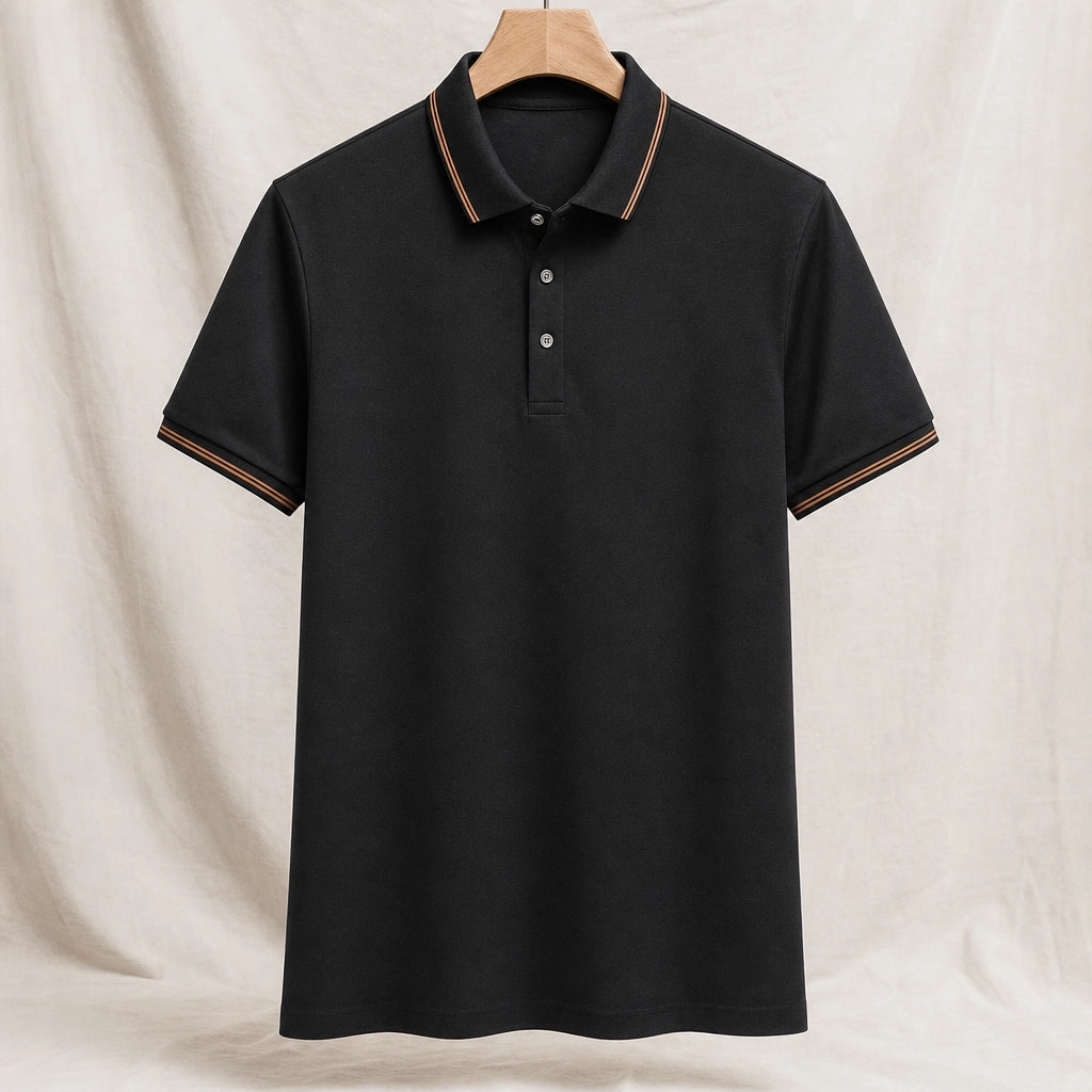 Mason Silk Blend Polo Shirt - Color:Black;Size:S