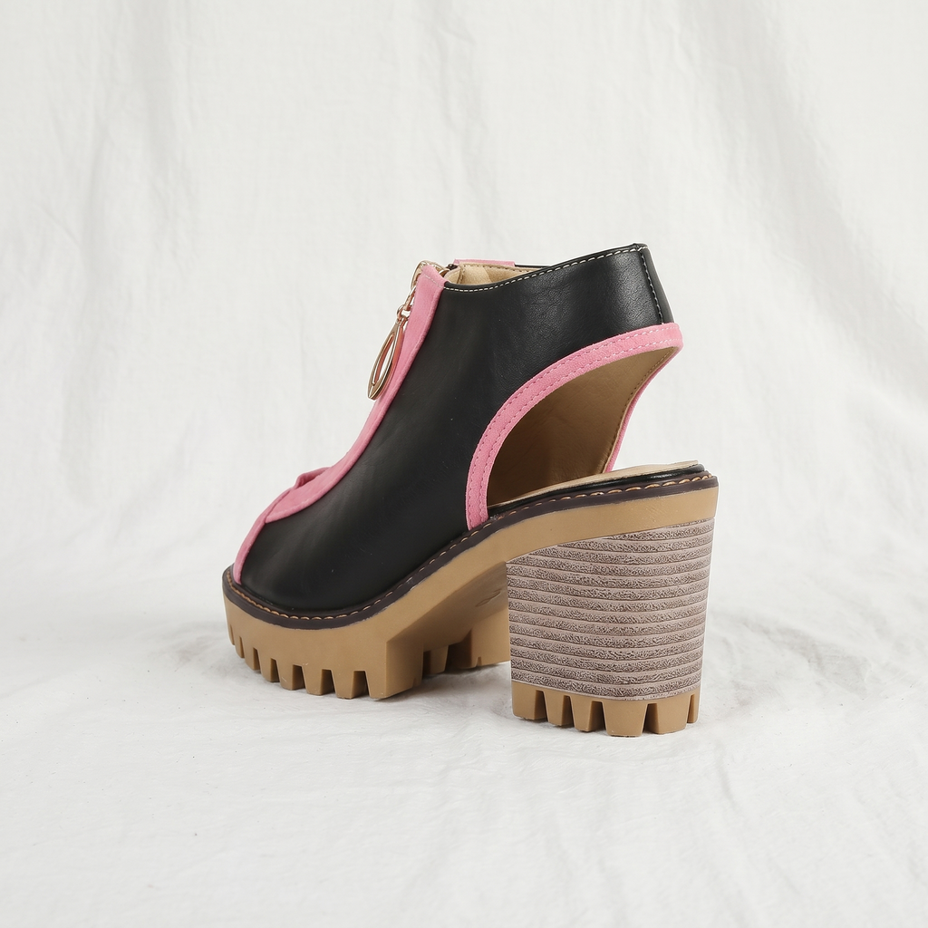 Larissa | Womens Zipper Block Heels