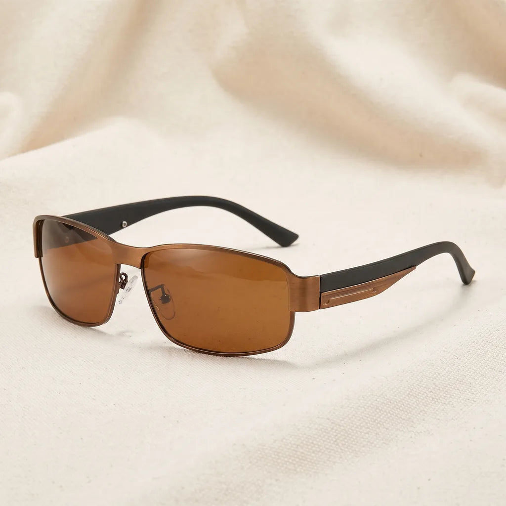 Men's Brown Knowles Square Polarized Shades