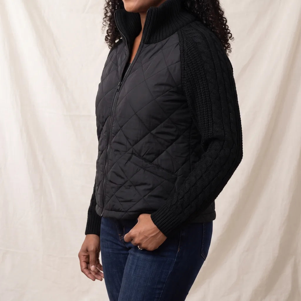 Women's Black Lawson Zip Padded Jacket