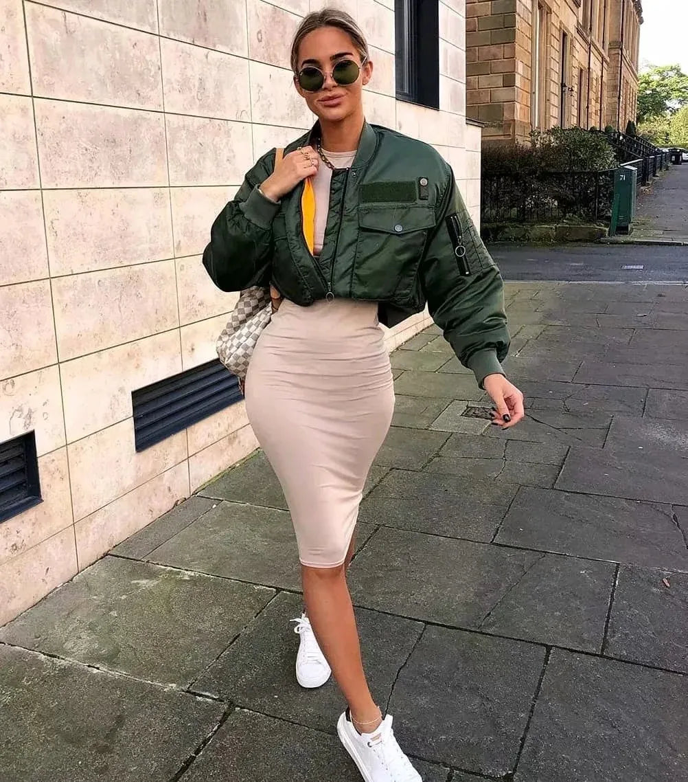 Women's Brielle | Women's Stand-Collar Zip-Up Bomber Jacket