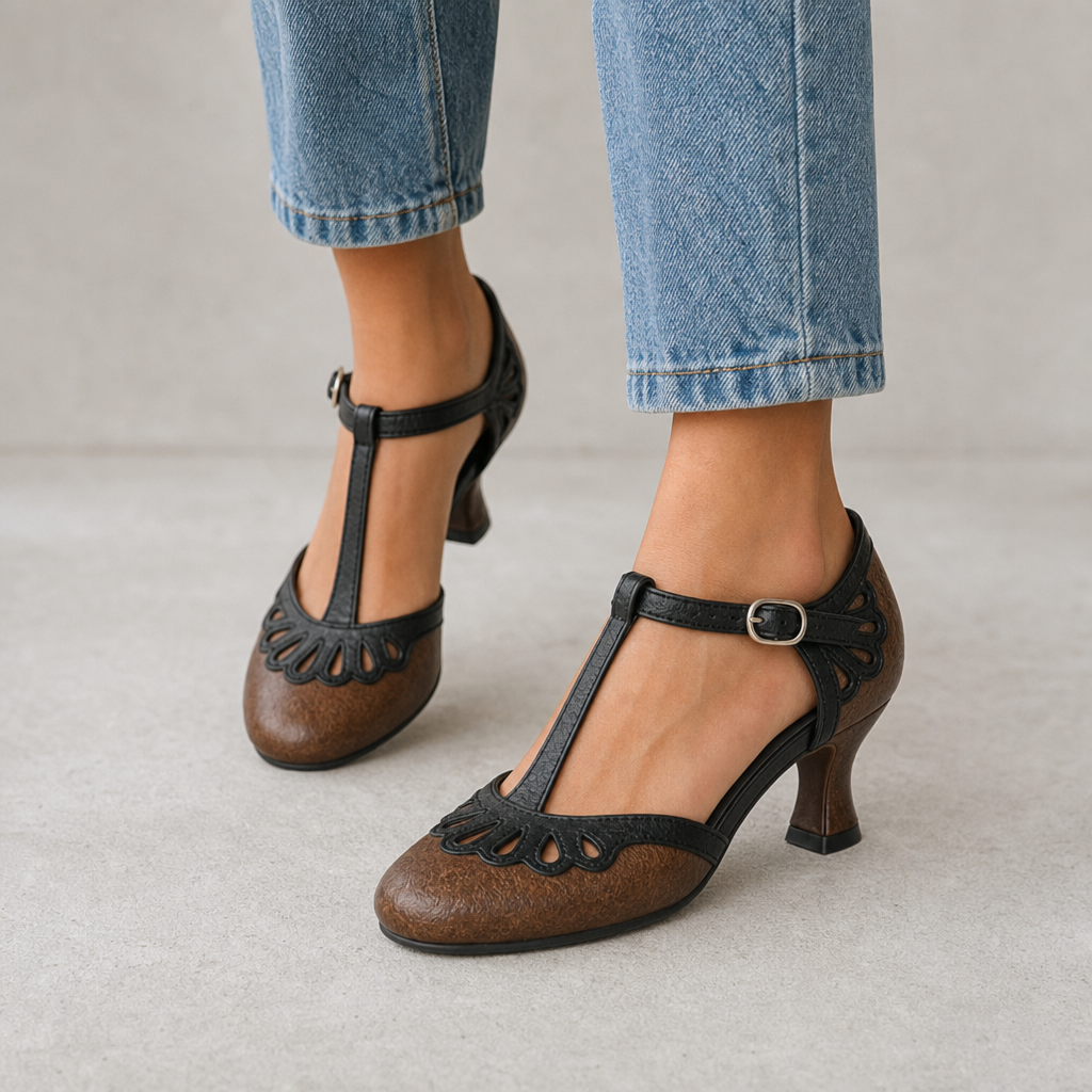 Clara | Womens T Strap Block Heels