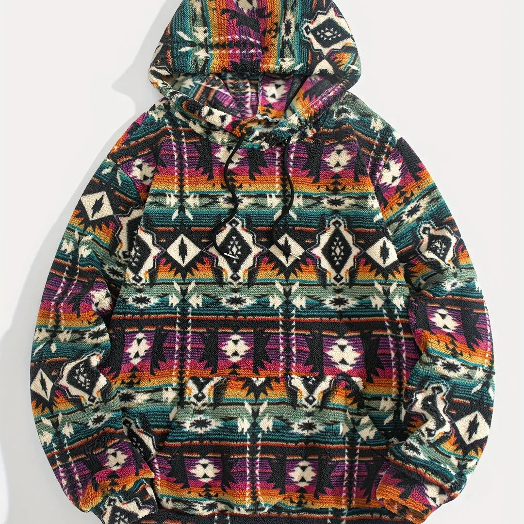 Caldwell | Heritage Pattern Hoodie - Size:XS;Color:Purple