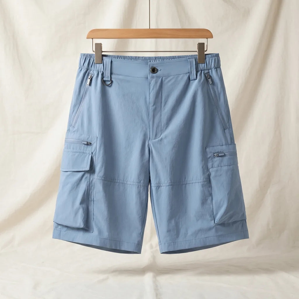 Carlo Quick-Dry Cargo Shorts - Color:Blue;Size:S