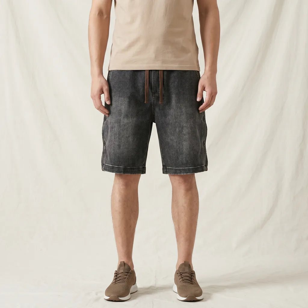 Men's Black Carver Cotton Denim Shorts