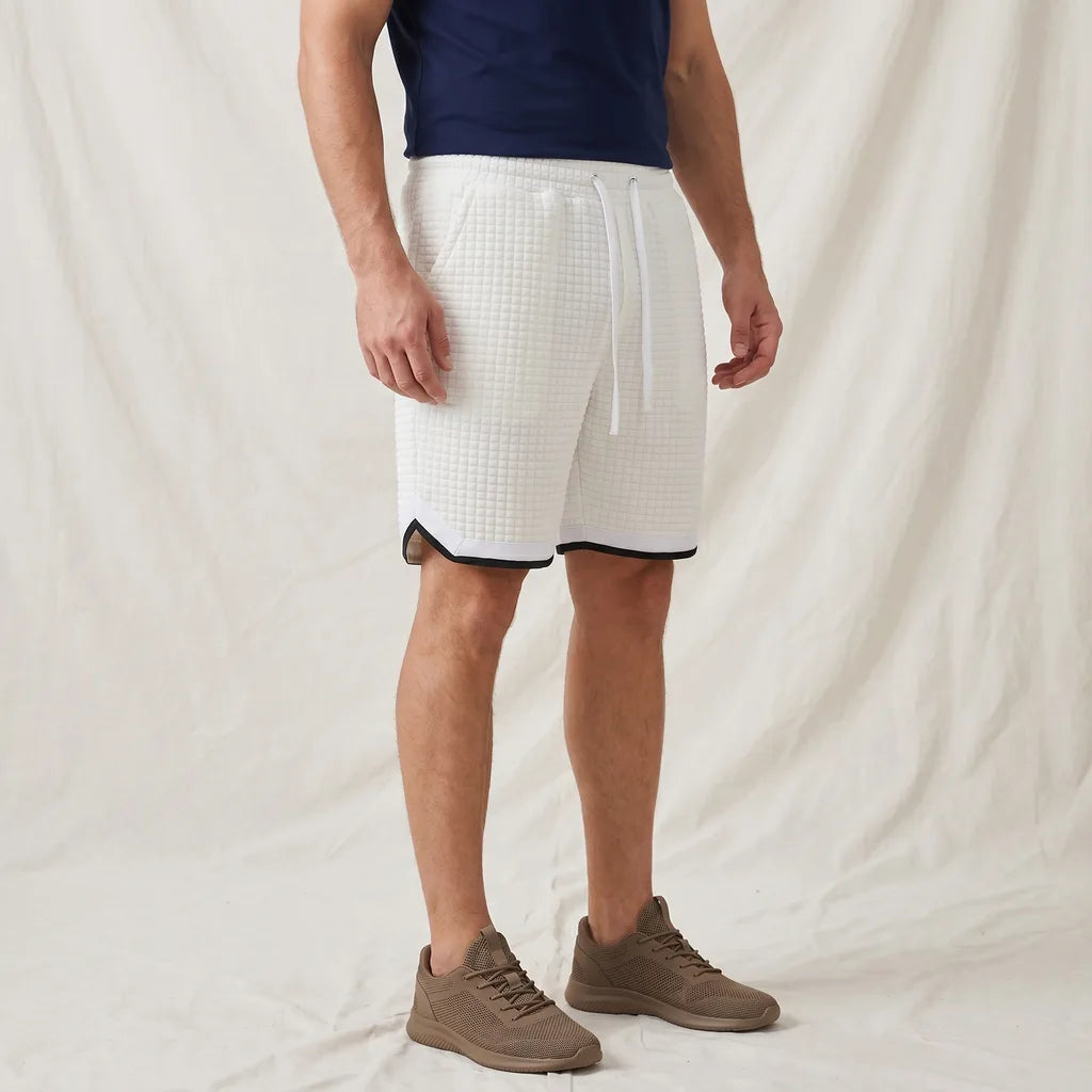 White Chatwin Waffle Knit Shorts 1