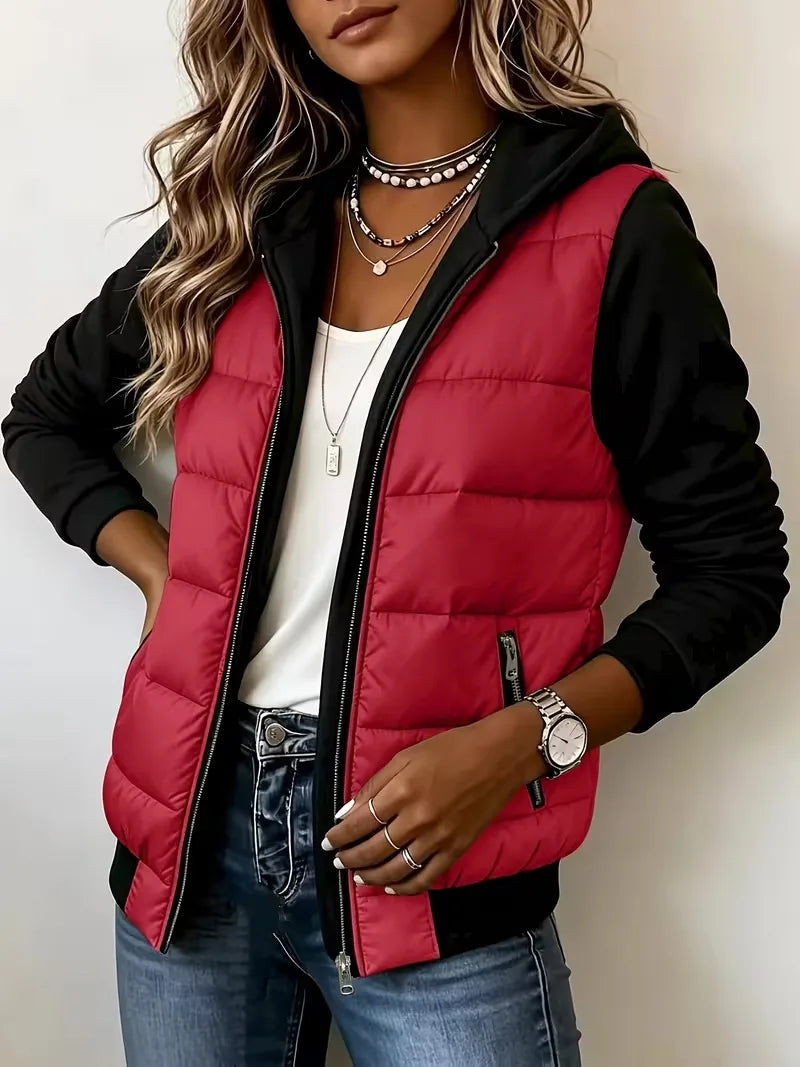 Cheney | Women's Hooded Padded Coat - Color:Bright Red;Size:XS